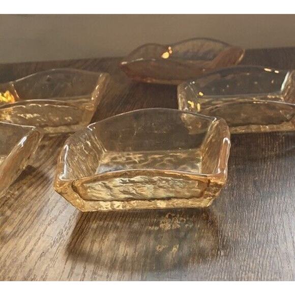 Monna Glass Designer Hand Blown Hand Made Turkish Small Dishes Amber - Picture 8 of 9